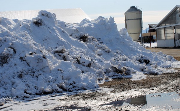 雪山と水たまり
