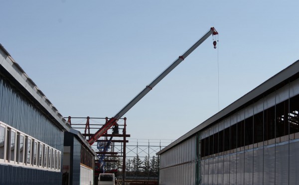 新牛舎建設中